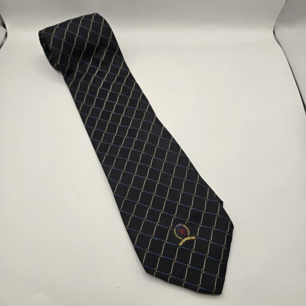 Tommy Hilfiger Mens Tie Navy with‎ Squares Classic  100% silk  business preppy